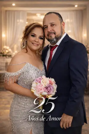 Retrato de aniversario de bodas de plata
